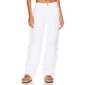 New GRLFRND Lex Cargo Jean in Sierra white denim jeans wide leg